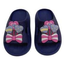 Cloud Slippers With Heart Bow For Girls, Delicate Children - 藏蓝色 - 查看 2