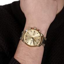 Diesel Cronograf auriu bărbătesc, 47*54mm, 1 buc. – Brățară îndrăzneață din oțel MS9, ideală pentru evenimente formale, ținute elegante și lux de zi cu zi – DZ4475