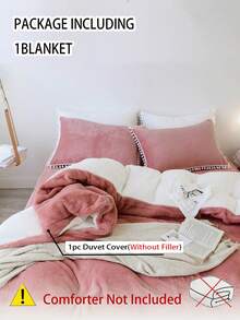 1 件柔软舒适的牛奶丝绒夏尔巴羊毛毯，适合卧室和客厅 - 粉色 - 查看 8