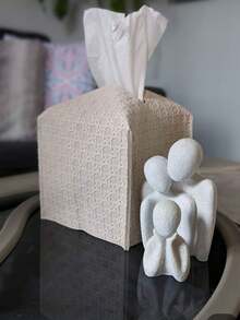 1 Stück beige/schwarze PU Tissue Aufbewahrungsbox, PU Leder einfache Rattan gewebte Tissue Box für Esszimmer, Wohnzimmer, Leder kreative Schubladenbox, Auto Leder Tissue Aufbewahrungstasche