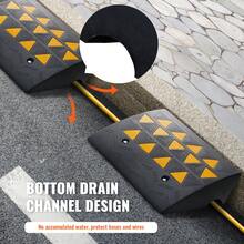 Rubber Curb Ramps, 2 Pack, 6 Inch Lift Height, Heavy Duty, 33069 Lbs/15 T Capacity, Threshold Ramps, Driveway Ramps With Stable Grid Structure For Cars, Wheelchairs, Bicycles, Motorcycles - 6 Pulgadas - View 5