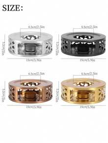 Réchaud à thé en acier inoxydable, chauffe-thé, réchaud de bureau isolé, réchaud chauffant, chauffe-thé à bougie, machine à thé d'extérieur, matériau épaissi robuste et durable, conduction de chaleur uniforme, conception compacte, facile à transporter, convient pour faire du thé, réchauffer le thé, chauffer le café, réchauffer les aliments, réchauffer le lait, simple et beau, surface ronde et lisse, conception de ventilation, scénarios d'utilisation illimités