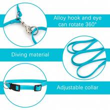 1条牵引绳+1个项圈，四季通用PVC材质防水斜挎宠物牵引绳，高强度免手持牵引绳和项圈套装，易于清洁，适合小型、中型和大型犬。 - 彩色 - 查看 4