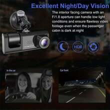 High-Definition 1080P Dashboard Camera, Optional Rear Third Camera And 32G Memory Card, WDR Technology, High-Definition Night Vision, Automatically Deletes Old Videos When The Recording Memory Is Full, G Gravity Sensor Automatically Locks The Video Upon Collision