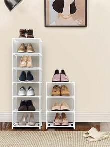 1 pieza Estantería para zapatos de 4/5/6/7/8 niveles, organizador de zapatos, estantería ajustable resistente y fácil de montar, estantería estrecha para zapatos para armario, entrada, pasillo, balcón - Multicolor - Ver 5