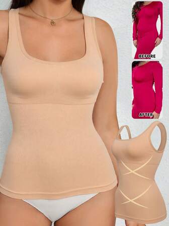 Camisole For Women Tummy Control Cami Shaper Seamless Compression Tank Top Shapewear
