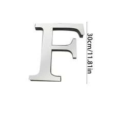 Silver Mirror Alphabet A-Z Wall Stickers - 10/15/20/30cm Tall Letters & Symbols Sold Separately, Dual-Layer Design: Reflective Acrylic Top + 1cm Thick Foam Base With Adhesive, Apply Together For 3D Effect Or Use Only Mirror Layer, Create Custom Words On Walls/Windows, Ideal For Marriage Ceremony Initials, Inspiring Messages In Work Areas, Romantic HOME Displays