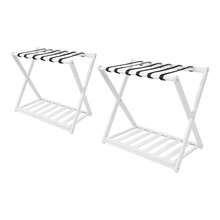 White Luggage Rack 2 Pack Luggage Rack For Guest Room Folding Luggage Rack - White - View 4