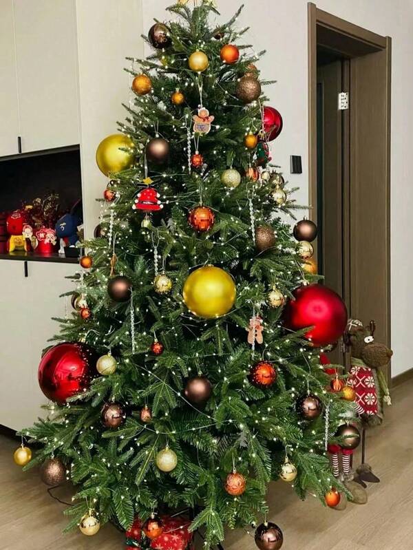 24 pezzi/1 pezzo - Decorazione sfera natalizia per albero di Natale - Palline natalizie infrangibili da appendere all'albero, adatte per decorazioni natalizie domestiche, feste di Natale, feste di Capodanno, decorazioni per la stanza, decorazioni per le vacanze, regali per feste, decorazioni natalizie divertenti, Natale, Felice Anno Nuovo