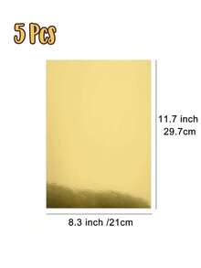 10 Sheets A4 Metallic Gold And Silver Card Stock Sheets For Crafting, Invitations, And Office Supplies - C And Eye-Catching! Single Side,School Supplies,Back To School - Gold - View 11