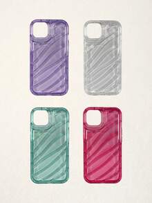 4 piezas Funda de teléfono con láser ondulado compatible con iPhone 17 Pro Max, 13/16 Pro Max - Multicolor - Ver 24