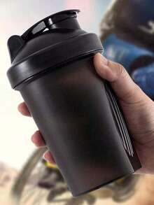 1pc,Portable Protein Shaker, Black And White Color Shaker, Non-Slip Design, Classic Ring Top And Equipped With A Stainless Steel Stirring Ball, Suitable Outdoor Hiking Travel, Fitness Hydration Cup Sports Bottle, Bottle Outdoor - Nhiều màu - Xem 6