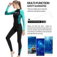 Dive Skins Full Body Swimsuit Wetsuit Scuba Rash Guard Diving Suit For Women Men Adult Long Sleeve Swimwear One Piece UV Protection Quick Dry Sunsuit For Surfing Snorkeling Kayaking