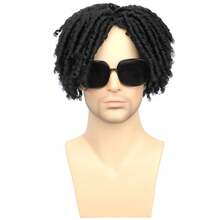 Men's Dreadlock Wig, Costume Wig, Black Dreadlock Braids, Party Wig, Afro Wig, Multi-Color Options, High Hair Volume, Hairpiece For Top Of Head To Add Volume
