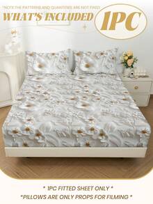 1 pieza Sábana ajustable, Ropa de cama, Sábanas, Sábana ajustable, Cubierta de cama amigable con la piel, Ropa de cama suave y cómoda para el dormitorio, Funda de colchón de moda, Protector de colchón totalmente cubierto, Sábana ajustable para cama individual, doble, king, queen, Disponible en varios tamaños (Almohada y funda de almohada no incluidas), Lavable a máquina