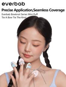 Everbab 6pcs Pink Bow Mini Makeup Puff Set,Cheap,Stocking Stuffers,Makeup,Makeup Tools,Cheap Stuff,Gifts,Gifts For Women,Christmas Gifts