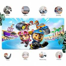 1pc  Large Mouse Pad - Anti- Rubber Desk Mat With Washable Surface, Vibrant Patrol Cartoon Character Design, Perfect For Gaming & Office Use, Ideal Gift For Fans, Kids & Family, Office & Gaming Desk Mat | Playful Cartoon Aesthetic