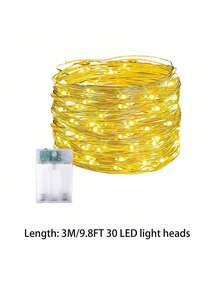 5M Guirnalda de oropel con 50 luces LED para árbol de Navidad, adornos colgantes para árbol de Navidad, Año Nuevo, decoración del hogar y exterior (alimentado por batería)