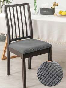 1 pieza Funda de asiento de silla de jacquard gruesa, funda de silla elástica desmontable y antideslizante para sala de estar, restaurante, cocina