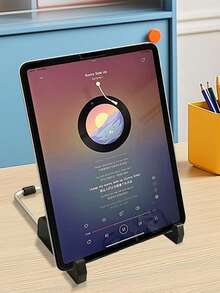 Adjustable Foldable Tablet And Mini Laptop Stand - Portable Ergonomic Stand, Portable Keyboard Height Riser, With Adhesive Pad, Aluminum Frame, Multi-Angle Viewing, Black Base And Metal Wire Frame, For IPad And Other Devices, Suitable For Office Work And Study (Self-Assembly Required) - Multicolor - View 2