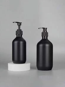 1/2 pièces, Distributeur de savon noir, Bouteille de lotion de comptoir avec pompe, Distributeur de savon liquide pour salle de bain, Récipient à savon pour les mains, Distributeur de pompe de comptoir de salle de bain, Bouteille vide rechargeable pour shampoing, gel douche, revitalisant, Accessoires de salle de bain