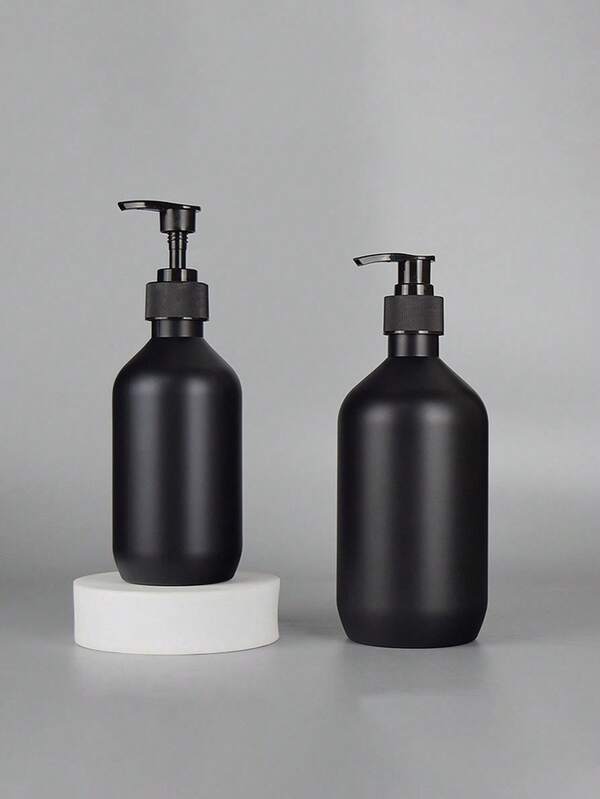1/2 pièces, Distributeur de savon noir, Bouteille de lotion de comptoir avec pompe, Distributeur de savon liquide pour salle de bain, Récipient à savon pour les mains, Distributeur de pompe de comptoir de salle de bain, Bouteille vide rechargeable pour shampoing, gel douche, revitalisant, Accessoires de salle de bain