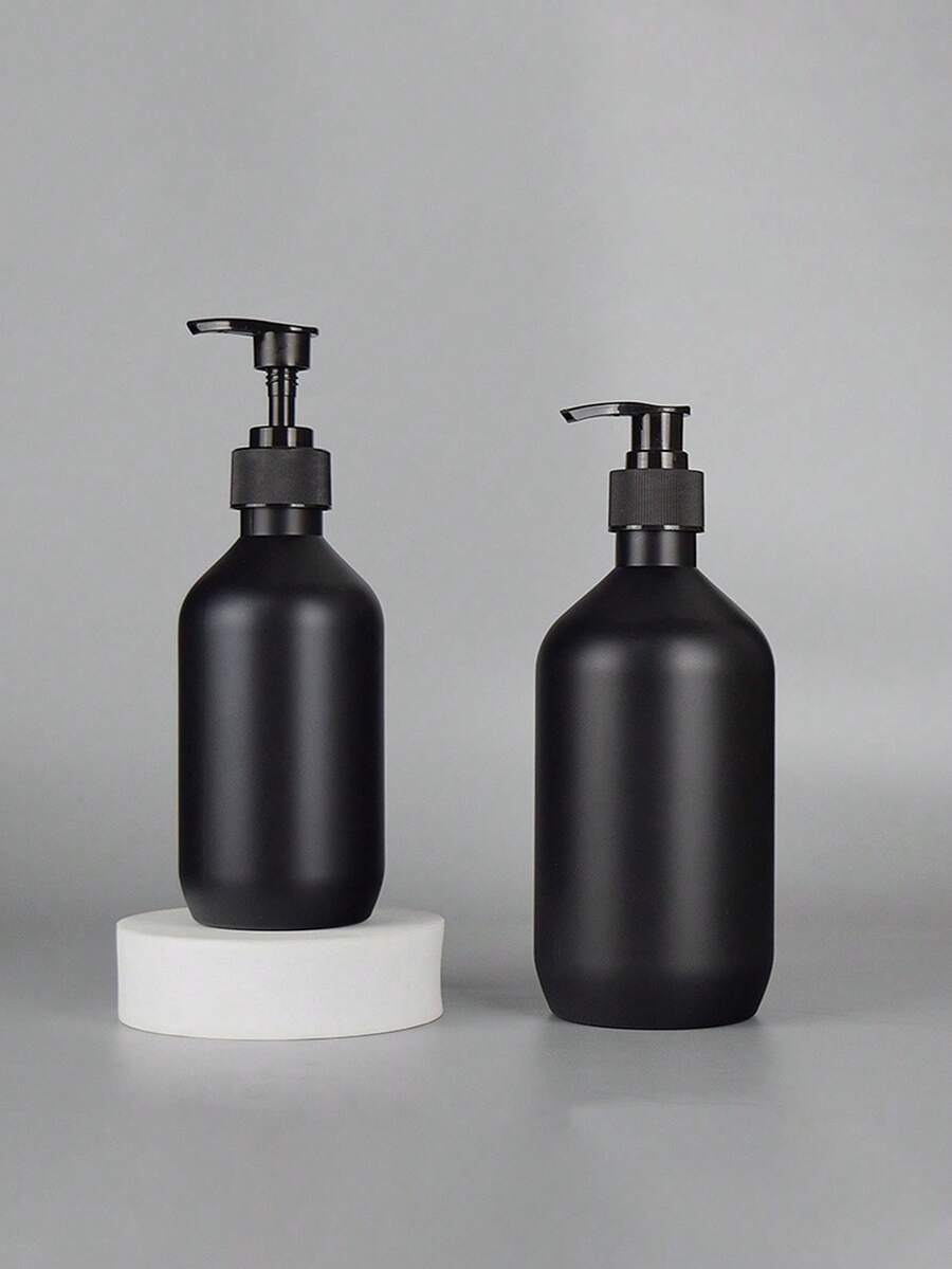 1/2 pièces, Distributeur de savon noir, Bouteille de lotion de comptoir avec pompe, Distributeur de savon liquide pour salle de bain, Récipient à savon pour les mains, Distributeur de pompe de comptoir de salle de bain, Bouteille vide rechargeable pour shampoing, gel douche, revitalisant, Accessoires de salle de bain