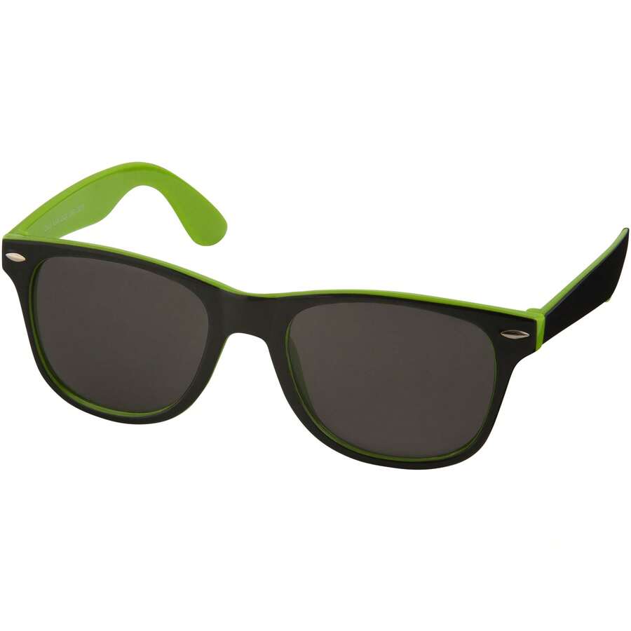 Bullet Sun Ray Sunglasses Black With Colour Pop (Lime/Solid Black) - Lime Green - View 1