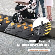 Rubber Curb Ramps, 2 Pack, 4.3 Inch Lift Height, Heavy Duty, 33069 Lbs/15 T Capacity, Threshold Ramps, Driveway Ramps With Stable Grid Structure For Cars, Wheelchairs, Bicycles, Motorcycles - 4.3 Pulgadas - View 6
