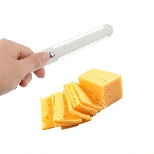 1 pezzo Affettatrice per formaggio manuale con lama a filo su 2 lati, taglierina per burro per cheddar, gruviera, mozzarella, affettatrice per formaggio in acciaio inossidabile a doppia faccia, utensile da cucina per tagliare fette spesse e sottili per taglieri di salumi, panini, snack