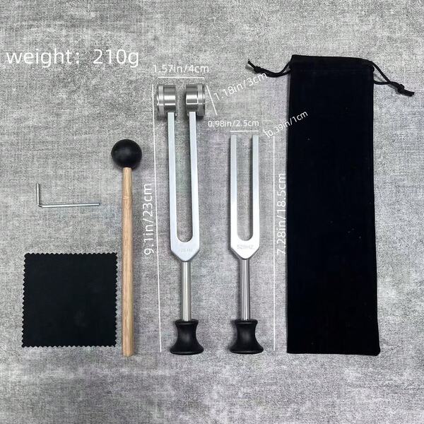 Professional Ear Cleaning Tuning Fork Training Set - 128Hz, 512Hz, 432Hz, 256Hz Weighted Forks For Yoga And Meditation - Frequency Devices