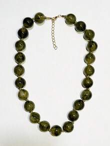 1 Piece Fashion Temperament Bohemian Round Resin Cloud Bead Rope Handmade Women's Beaded Necklace Party Banquet Holiday Gift - 綠色 - 查看 1