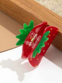 1Pc Cute Strawberry Hair Clip Mini Half Vertical Hair Clip Fashion Tail Clip Women's Daily Holiday Party Hair Accessories, Daily Falling Half Tie Hair Hair Claw Hairclip Accessories Women's Hair Accessories Winter Hair Clutch Elegant Claw Clips