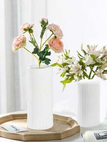 1 pièce Vase en plastique composite incassable, vase de table simple de 7,8 pouces de haut pour fleurs séchées, décoration de fleurs artificielles, décoration de maison, décoration de bureau, convient pour centres de table de mariage, décoration de pièce, vase à fleurs, vase en verre