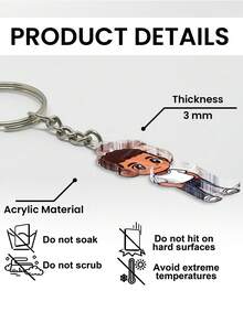 Customized 2D Q-Style Character Art, Render 2D Q-Style Character Based On Uploaded Photo, Personalized Keychain Gift For Family And Friends - As Shown - View 10