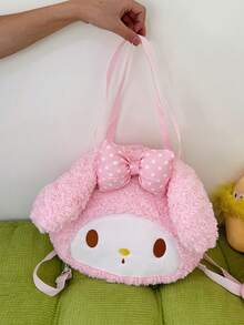 1pc Cute Melody Cinnamon Dog Backpack Crossbody Bag, Children Cartoon Plush Small Bag, Kuromi Backpack - Multicolor - View 11