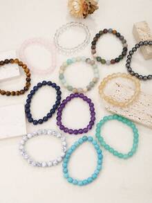 سوار كريستال شافي للنساء والرجال، سوار مطاطي من الأحجار الطبيعية المخرزة، مجوهرات روحية مصنوعة يدويًا من الأحجار الكريمة، هدايا عيد الميلاد، هدايا المجوهرات الأنيقة، هدايا الصداقة