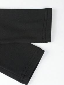 Bộ áo liền quần dài tay cổ cao màu trơn dành cho nữ, thích hợp cho các buổi đi chơi, tiệc tùng, lễ hội âm nhạc vào mùa thu. - màu đen - Xem 6