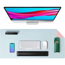 Alfombrilla de Ratón para Juegos, Tapete para Mouse - Alfombrilla para Mouse Impermeable e Antideslizante, Mouse Pad Ampliada de 800 * 400 * 2 mm, Adecuada para Accesorios Gamer (Rosa+Azul) - Rosa+Azul - Ver 9
