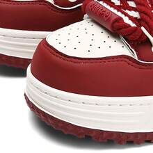 Women's Fashion Colorblock Platform Skateboard Shoes Ladies Casual Lace-Up Comfort Outdoor Sneakers Stylish Non Slip Breathable Walking Shoes - Burgundy - View 3