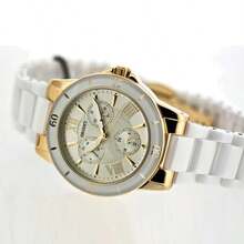 ORIENT Women's Watch-  Crystal Indexes, Triple Subdial With Date & Day, Guilloche White Dial, Water Resistant SUT0F003S0