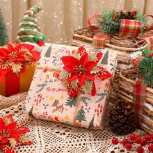 1/10/20pcs Poinsettia Artificial Flowers For Christmas, Fake Christmas Tree Branches Decor, Home Decoration, Floral Decor, Party, Wreath, New Year Outdoor Decoration