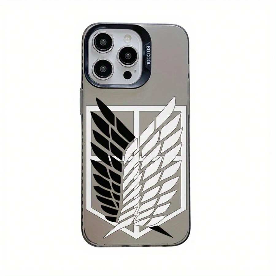 Ataque al Gigante Cuerpo de Investigación Alas de la Libertad IMD Cubierta Protectora con Lente Desmontable Impresa en Color Adecuada para X Xs 11 12 13 14 15 16 Pro Cubiertas Protectoras Anti Caída 14/15/16Plus Funda Protectora Minimalista17 1 7promax - Negro - Ver 1