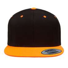 Classic Two Tone Snapback Cap (Black/Neon Orange) - Coffee Brown - View 2
