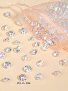 150pcs 8mm(0.315in) Acrylic Diamonds, Wedding Decoration Acrylic Diamonds, Desktop Decoration Diamonds, Vase Fillers, Party Decorations, DIY Decorations