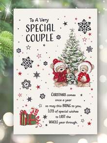 5/3/1pc Special Couple Christmas Card Without Envelope - Red Scarves & Snowy Tree, Heartfelt Message For Couples, Holiday Greetings For Christmas, New Year, Valentine's Day - Cute Gift For Partners & Loved Ones, Festive Celebration, Elegant Finish, Premium Cardstock, Romantic Partners