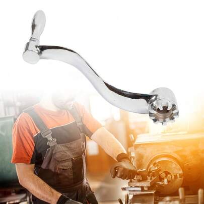 1PCS Cast Iron 9 Teeth Crank Milling Machine Knee Handle Mill Part, Swivel Handle, Milling Machine Lifting Crank, Silver