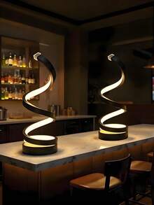 2 pezzi Lampada da scrivania a LED a spirale moderna, lampada da comodino dimmerabile con 3 modalità di colore per camera da letto, lampada da scrivania a spirale con luminosità regolabile per soggiorno, studio, decorazione della stanza, include lampadina LED