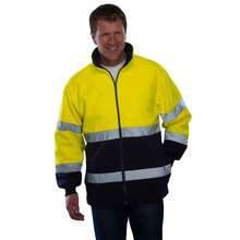 Yoko Mens Two Tone Fleece Jacket (Fluorescent Yellow/Navy) - Yellow - View 3