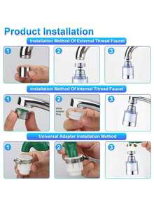 Swivel Faucet Aerator, Water Saving Splash Proof Faucet Extender With Filter For Kitchen Kitchen Items Kitchen Accessories Kitchen Tools